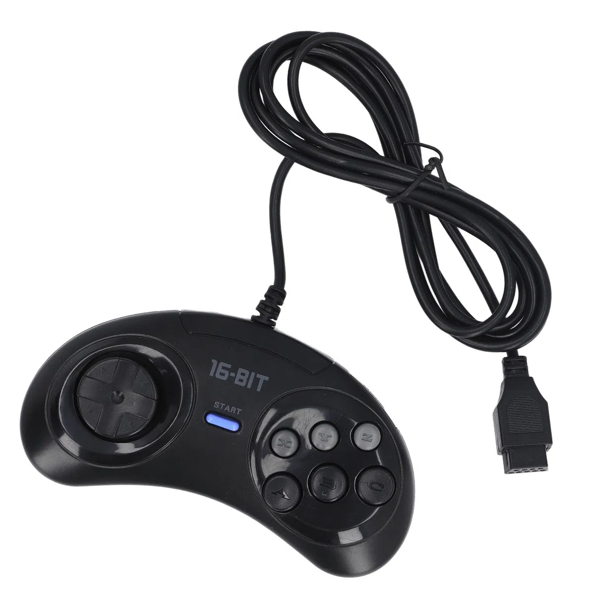 Jectse Controlador USB, Pequeño Mando Ergonómico, Plug and Play de 9 Pines y 16 Bits, Diseño Ergonómico, Compacto y Ligero, para