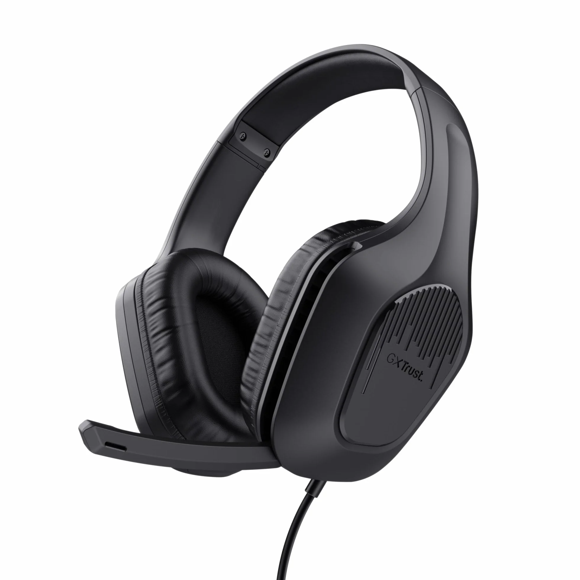 GXTrust 418 Rayne Cascos Gaming Ligeros para PC Xbox PS4 PS5 Switch Mobile, Drivers de 50 mm, Conexión 3.5 mm, Micrófono Plegable, Auriculares con Cable 2m Over-Ear, Negro